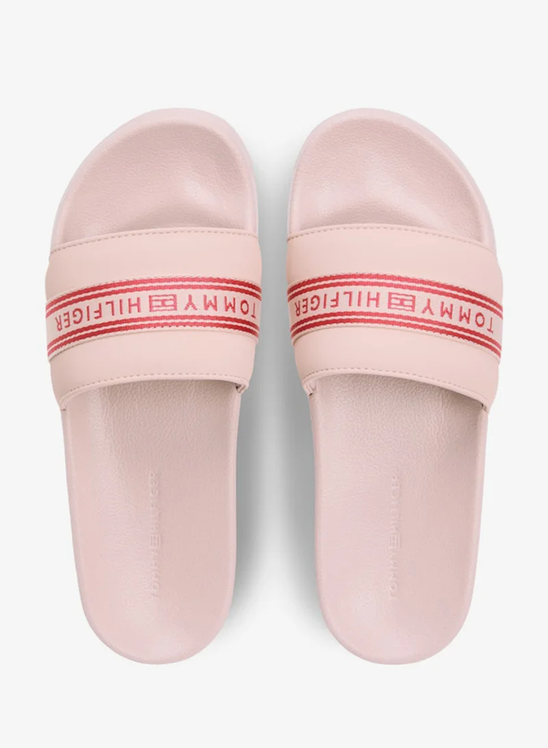 TOMMY HILFIGER  Logo Tape Webbing Pool Slides for Women | Best Price UAE